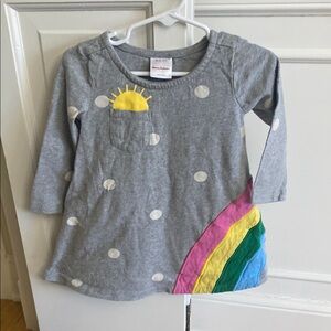 Gray Polka Dot Kids Shirt with Rainbow Design